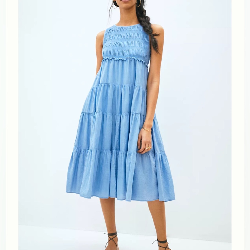 Anthropologie Bitsy Smocked Midi Dress size small - Picture 2 of 10